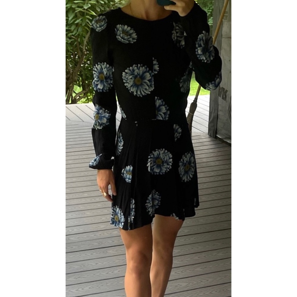 (VTG) REFORMATION • Floral Open-Back Long Sleeve Mini Dress, S - Picture 16 of 16